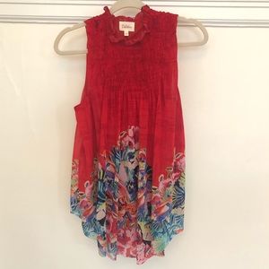 Anthropologie Sleeveless Red Top Deletta S nwot